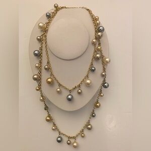 Kenneth Lane faux pearl long necklace